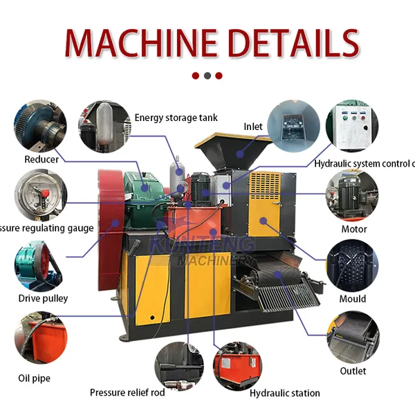 Coconut Shell Charcoal Processing Machine Coal Pellet Making Briquette Production Line Coal Ball Press Machine EPC photo-2