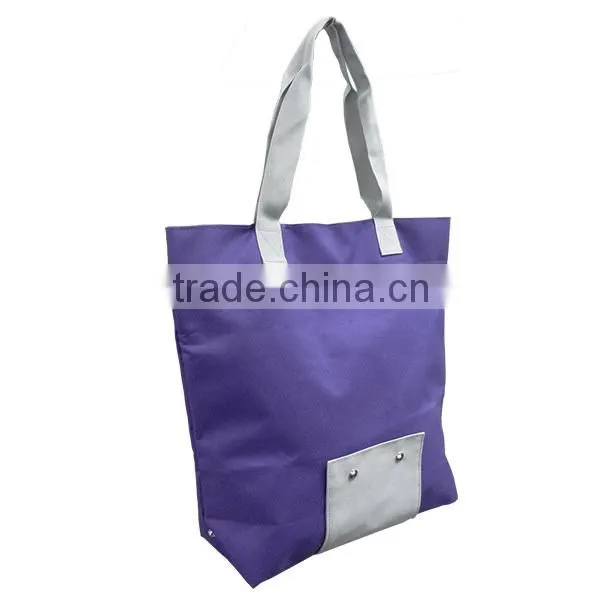 Purple Polyester Folding / Foldable Shopping Bag photo-4