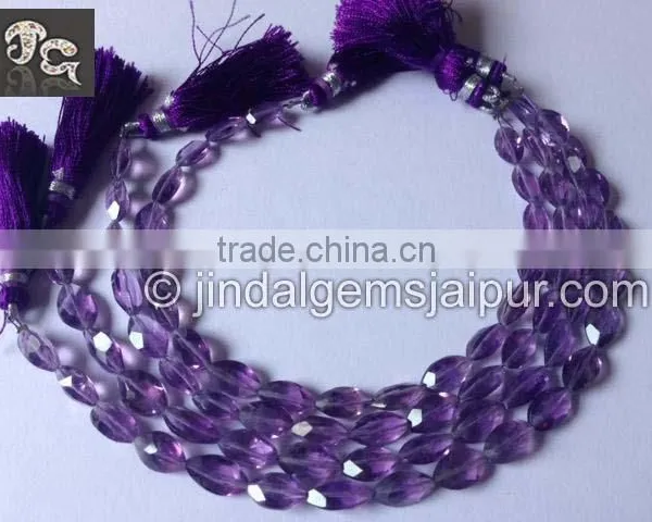 Wholesale Natural Amethyst Faceted Marquise Beads Long Drilled