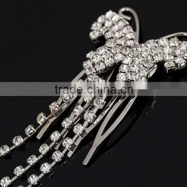 Wholesale Newest Boutique Fashionable Custom Vintage Diamond Tasseles Hair Accessories photo-2