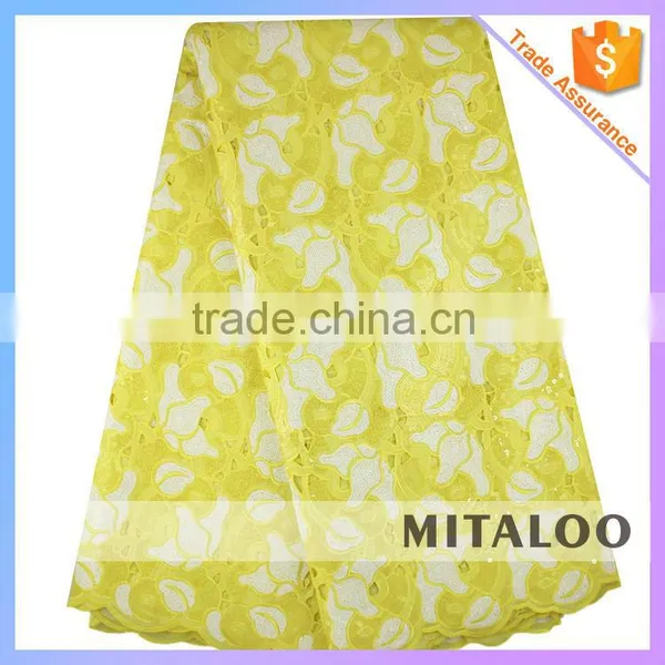 Mitaloo Polyester Hand Cut Lace Sequin Embellished Fabric With Sequins Wedding Dress MOG0188 photo-6