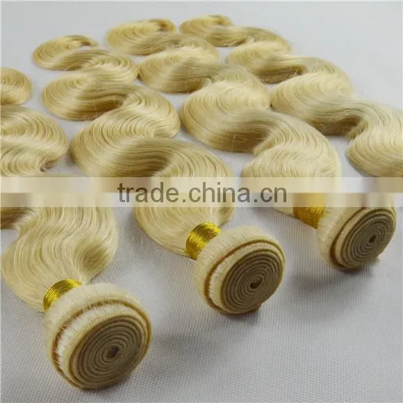 613 Hair Sew in Human Hair Extensions Blonde Mongolian Hair photo-4