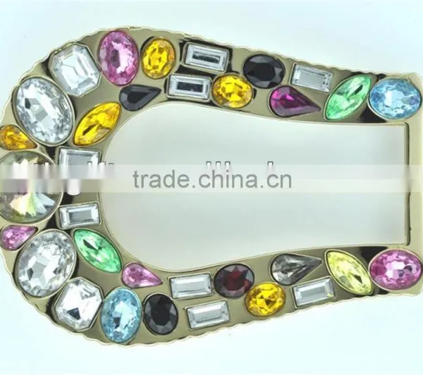 Custom Metal Belt Buckle With Jewel Plating
