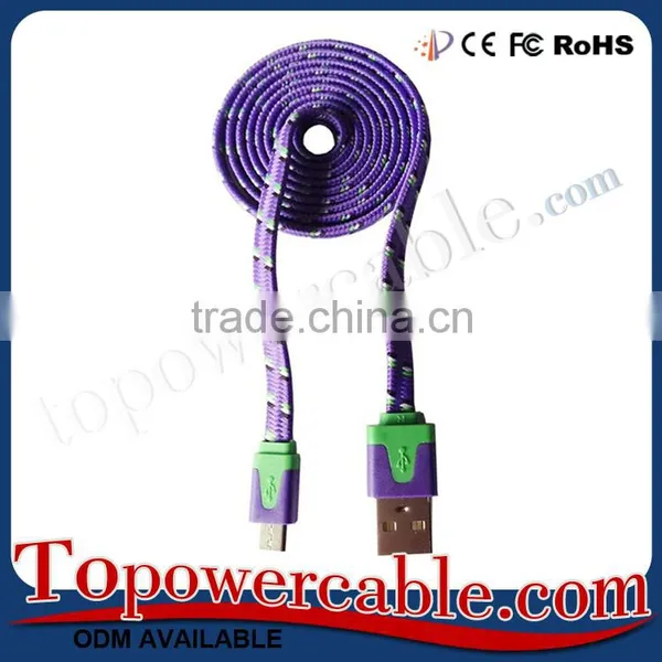 Nylon Flat Usb 2.0 Multi Charger Data Cable Extension Cable For Samsung For Apple photo-3
