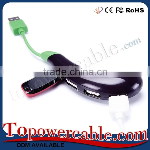 New Eggplant Mini High Speed Power Supply Multi Port Usb Extender 4 Port Desk Hub photo-2