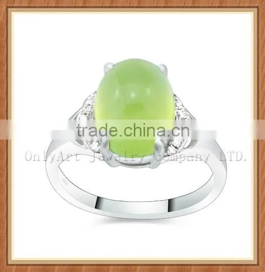Elegant Natural White Jade 925 Sterling Silver Ring photo-4