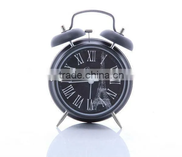 Decorative Table Top Paris Classic Double Bell Metal Alarm Clock photo-2