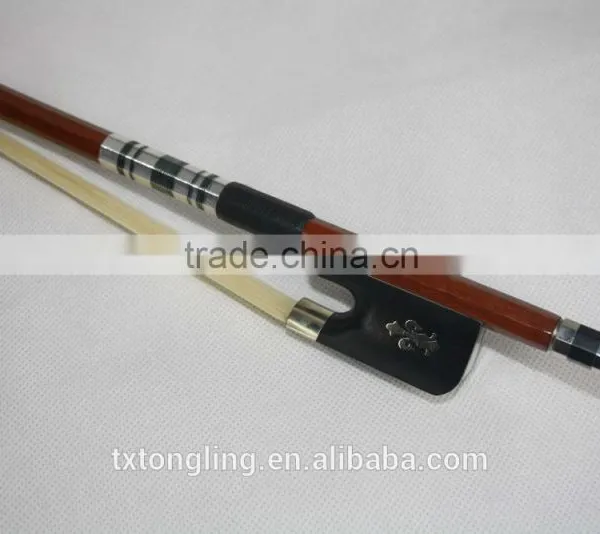 Ebony Frog Chinese High Quality Silver Flower Cello Bow photo-3