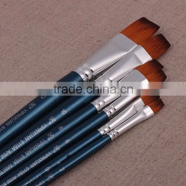 6pcs Wood Handle Nylon Hair Artist Brush For Watercolor Painting photo-4