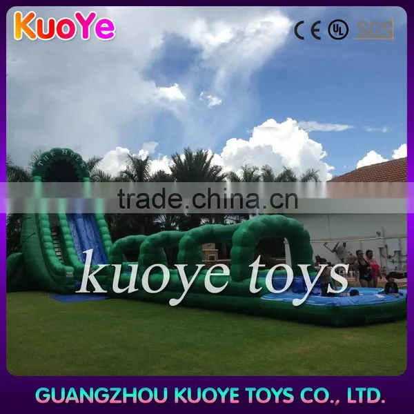 55mm Plato PVC Fireproof Inflatable Skyscraper Water Slides With Blue Crush 2 Lane Run photo-3