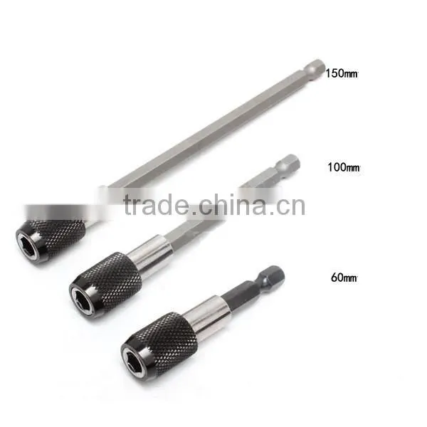 3Set 1/4 Inch Hex Bit Tip Holder Screwdriver Bit Extension Bar Electric Screwdriver Black AR-63 photo-4
