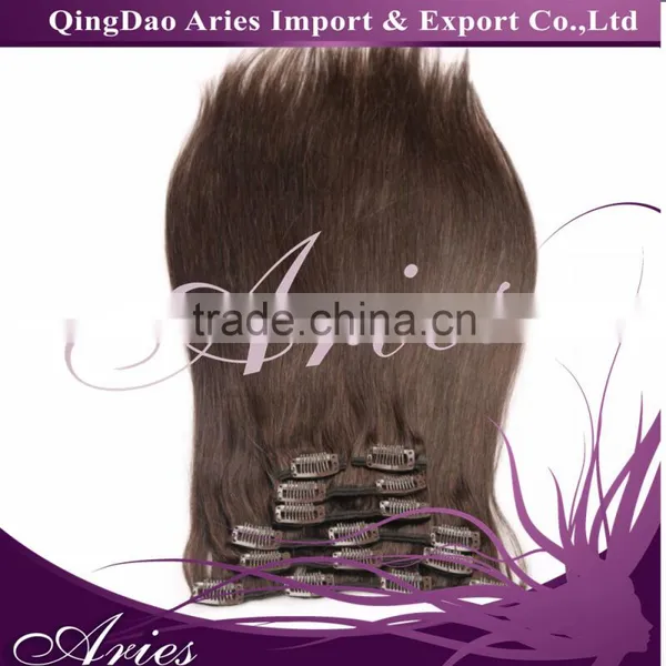 Remy (Remi) Human Hair Clip in Extensions Brown photo-4