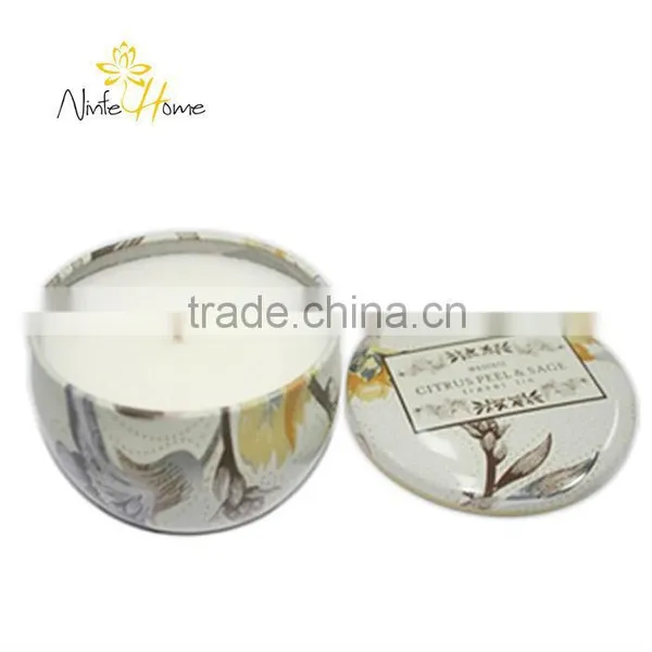 Candle Tin With Personalized Label, Apple Scent Tin Box Candle photo-2