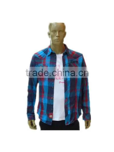 Men's Woven Plaids 100% Cotton Casual Shirt Long Sleeve