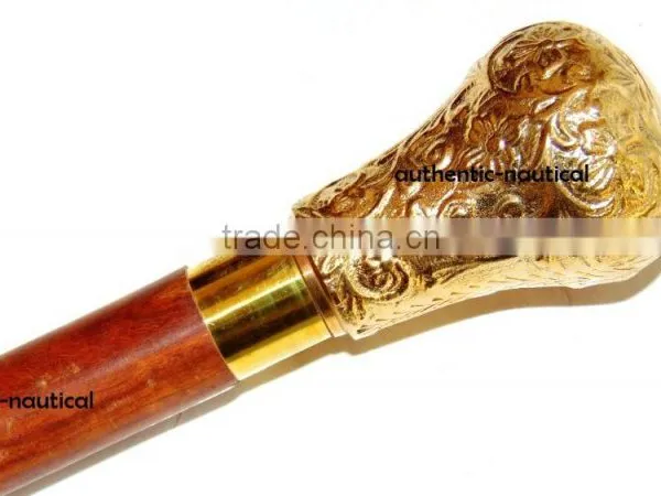 NAUTICAL BRASS WALKING CANES-DECORATIVE WALKING CANES-BEAUTIFUL DESIGNER WALKINGCANES Wk1170 photo-2