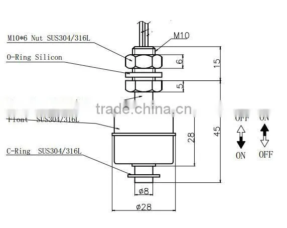 70W/300V Stainless Steel Magnetic Ball Water Float Level Sensor Switch photo-3