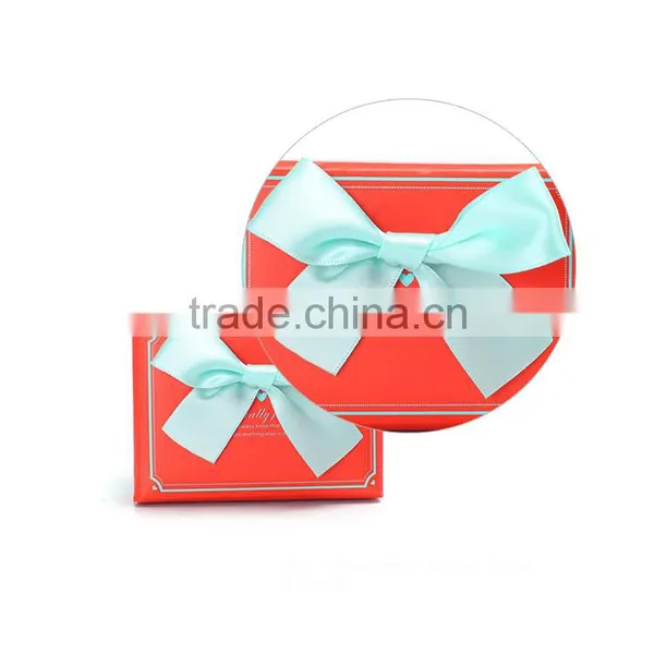 Glossy Lamination Paper Wedding Invitation Box With Bow photo-3