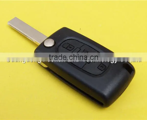 3 Buttons Remote Key Fob Case Replacement Uncut Blade Peugeot 407 CE0523 photo-4