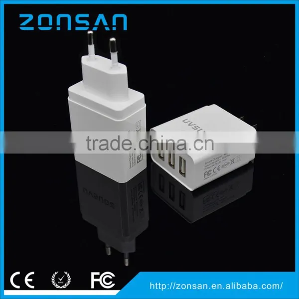 Hot Selling Newest Consumer Electronics Product 3 USB Port 3.1A Travel Portable Charger Multi Charger With US EU Plug photo-2