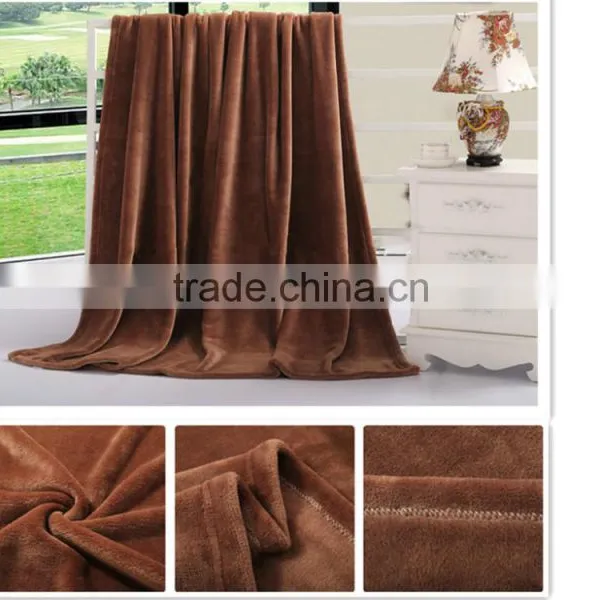 100% Polyester Solid Color Flannel Blaket for Adult photo-6