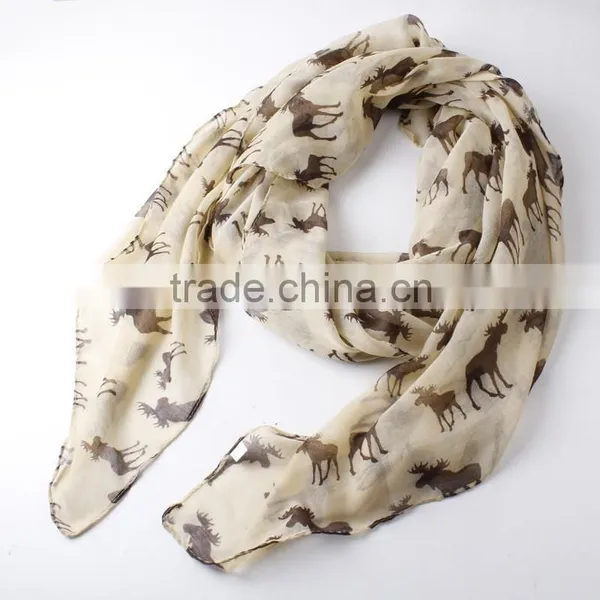 2015 Newest Spring Women Polyester Print Scarf, Leopard Print Scarf,animal Print Scarf