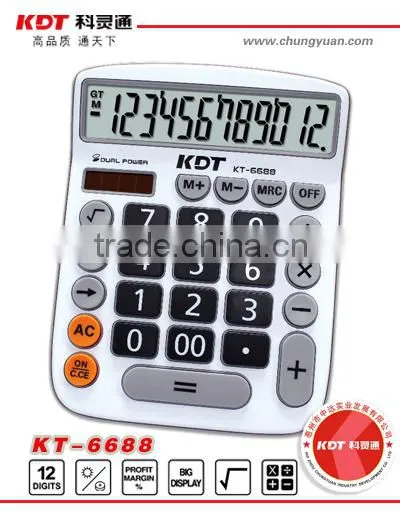 Practic 12 Digits Solar Matel Panel Calculator KT-6688