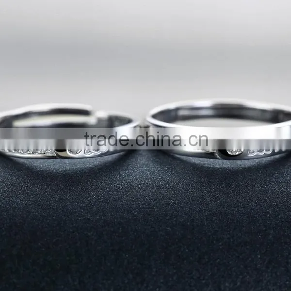 2015 Fashion Love Letter Engraved Silver Couple Wedding Rings photo-5