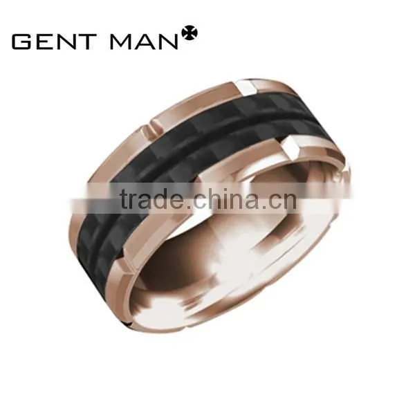 8mm (not Glue Carbon Fiber) Carbon Fiber Ring Tungsten Ring With Bezel Setting 3pcs cz photo-6