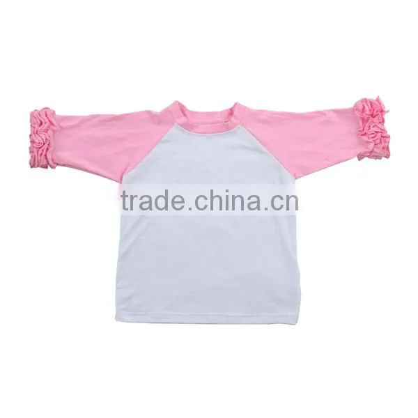 Blank Baby T-shirts Baby Girls Top Design Baseball Tee Wholesale Girls Fall Clothing photo-3