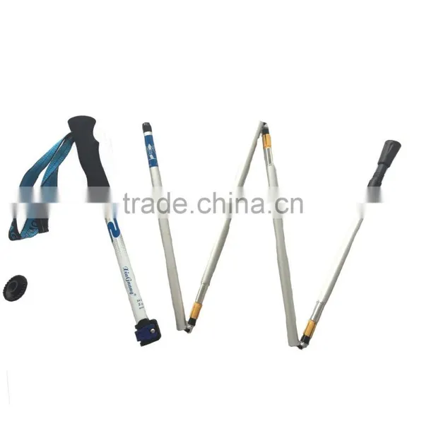 5 Sections Alumium7075 Telescopic Adjustable Trekking Pole Nordic Folding Walking Stick Hiking Pole photo-2