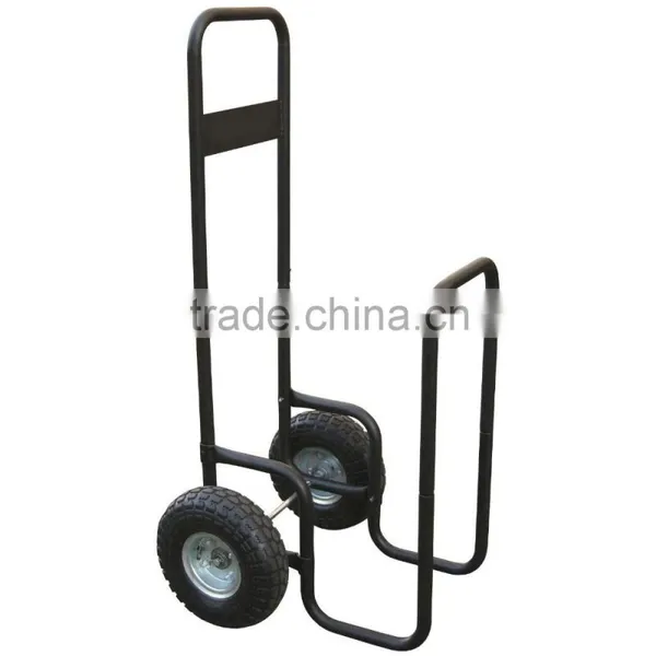 Log Caddy With Cover, Black Firewood Cart