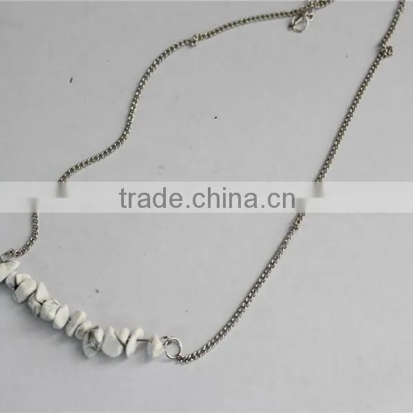 2016 Cheap Factory Price Fashion Jewelry White Gold Plated Jewelry, Stone Beads Necklace Jewelry