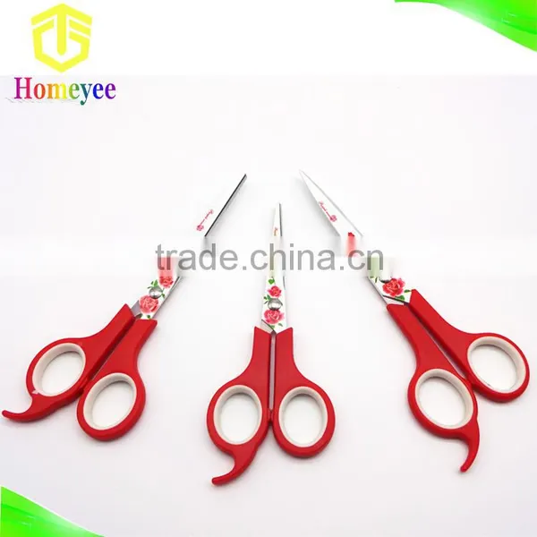 Favorable Red Handle Flower Painting Office Scissors School Scissors Student Scissors Paper Cutting Scissors photo-3