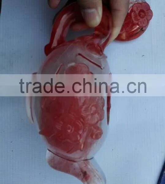 Decorative Handmade Smleting Stone Crystal Teapot Carving photo-3