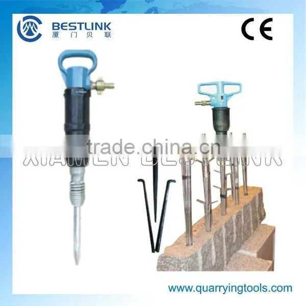 Pneumatic jack hammer rock splitter and wedges & shims