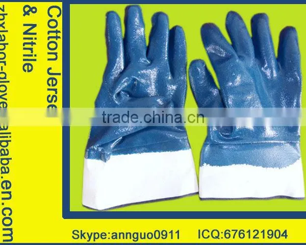 100% Cotton Jersey Lining Nitrile Coated Gloves,smooth Finish
