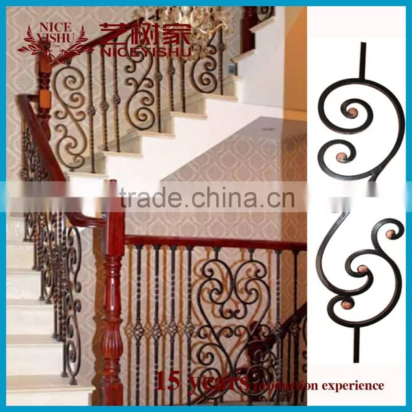 Ornamental Iron Work Handrails /High Quality Wrought Iron Stair Railing Design photo-5