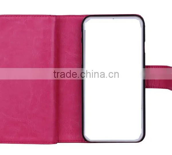 Universal Flip Separable PU/Genuine Leather Wallet Mobile Phone Case photo-6