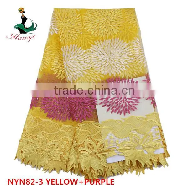 2016 Haniye Wholesale Bridal Tulle Lace Fabric Nigeria French Net Lace Fot Party /NYN82 photo-2
