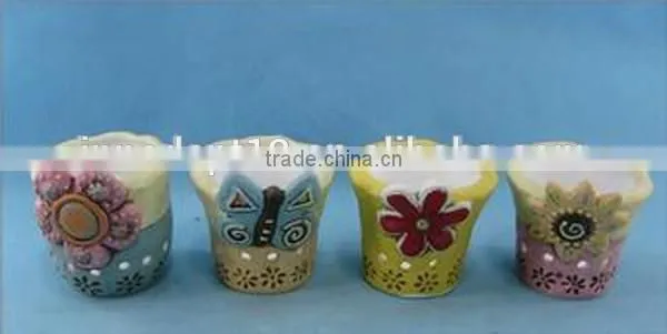 Ceramic Cup Shaped Flower Pot,garden Decoration Plant Pot With Flower