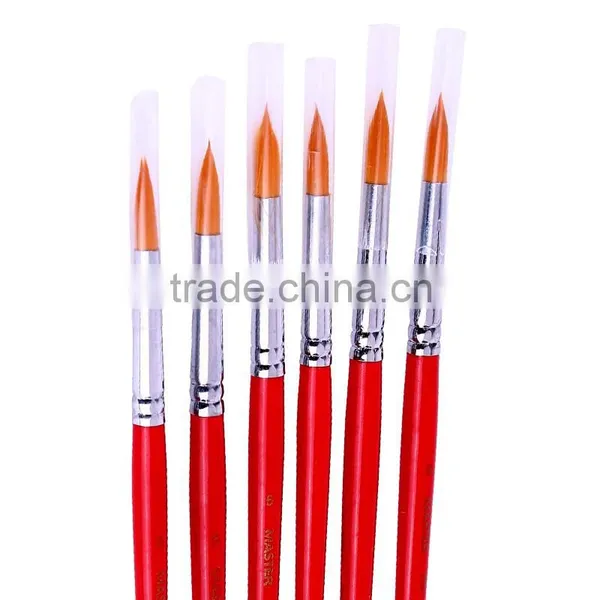 Hot Sale Paintbrush Mini Sable Hair Travel Artist Paint Brush Set Red Handle Drawing Brush Round Artist For Acrylic Oil Painting photo-3