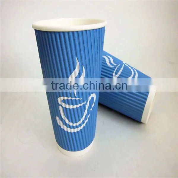 2016 New Design Customer Logo 7oz/8oz Ripple Wall Paper Cup for Wholesale photo-2