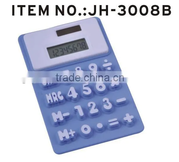8 Digit Foldable Pocket Calculator Silicone Solar Calculator With Custom Logo photo-2
