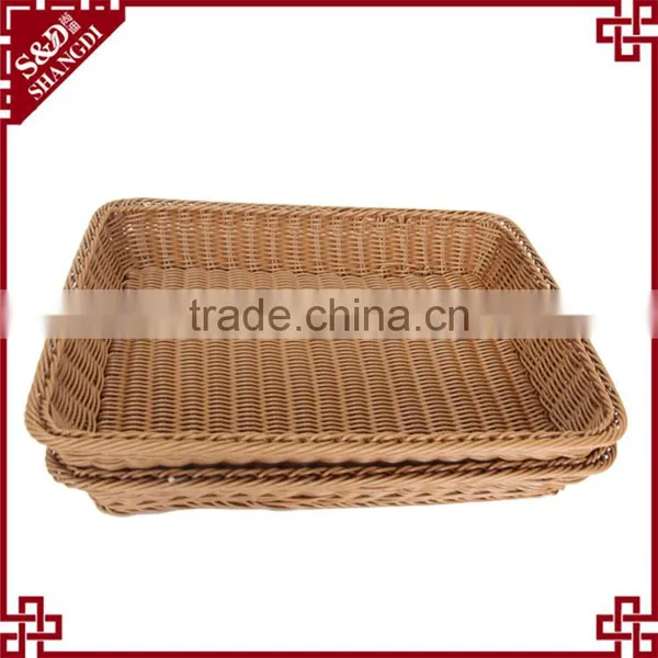 S&D Wholesale Brown Plastic Rattan Wedding Fruit Basket Decoration photo-3