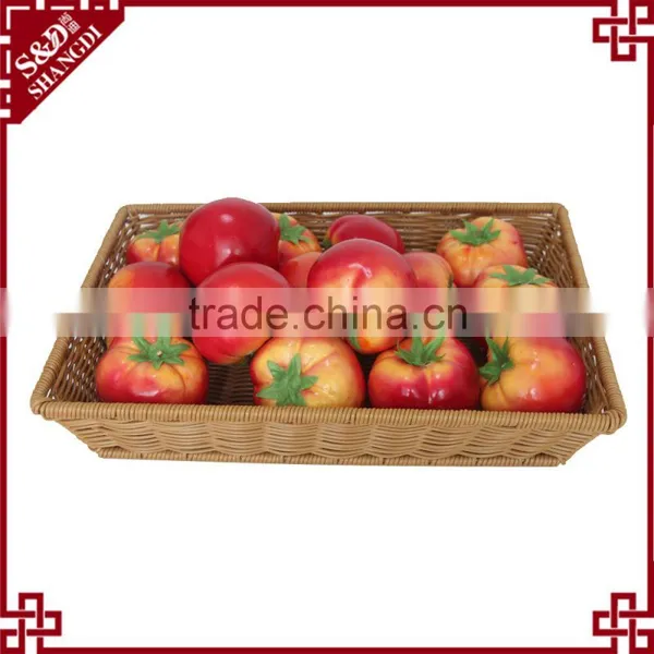 Functional Washable Plastic Wicker Rattan Display Basket for Fruit Storage photo-2