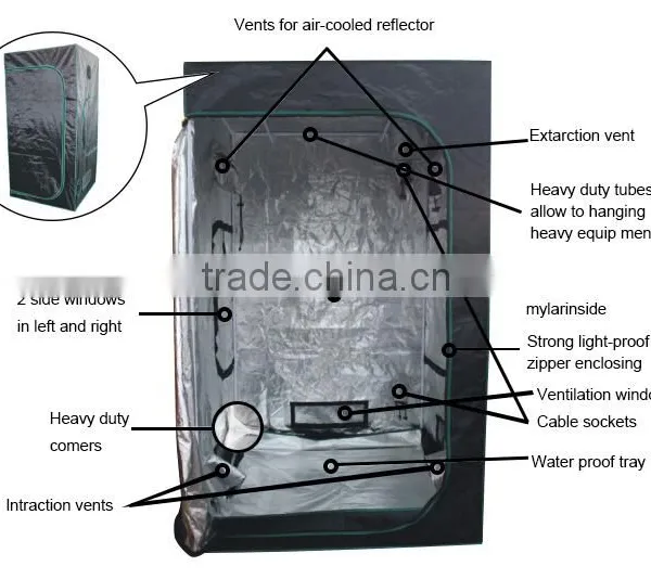 Grow Tent 600D Greenhouses Hydroponic Systems photo-2