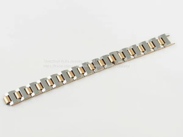 Ladies Gold Stainless Steel Caremic Smart Charm Bracelet photo-3