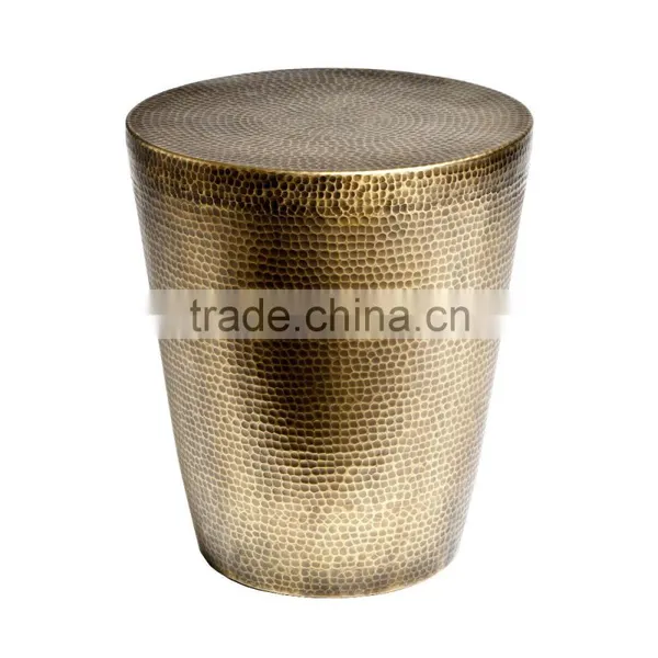 Hand Hammered Metal Side Stool photo-2