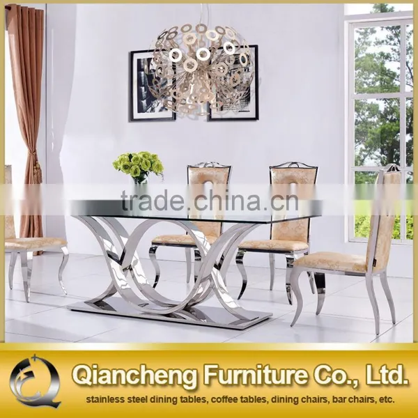 2017 Latest Stainless Steel Marble Dining Table Dining Furniture photo-2