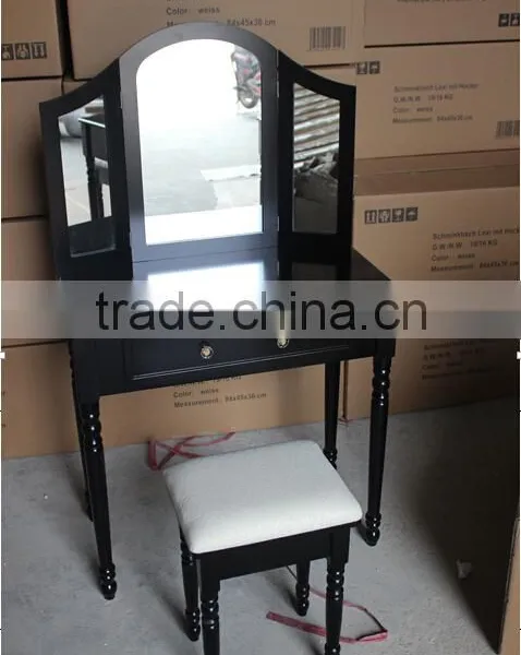 Wooden Furniture Make-up Dressing Table, Wooden Dresser With Mirror and Bench photo-2